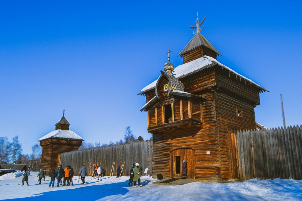 bashnya derevyannogo ilimskogo ostroga xvii v. 2 Экскурсия в Листвянку и Тальцы зимой